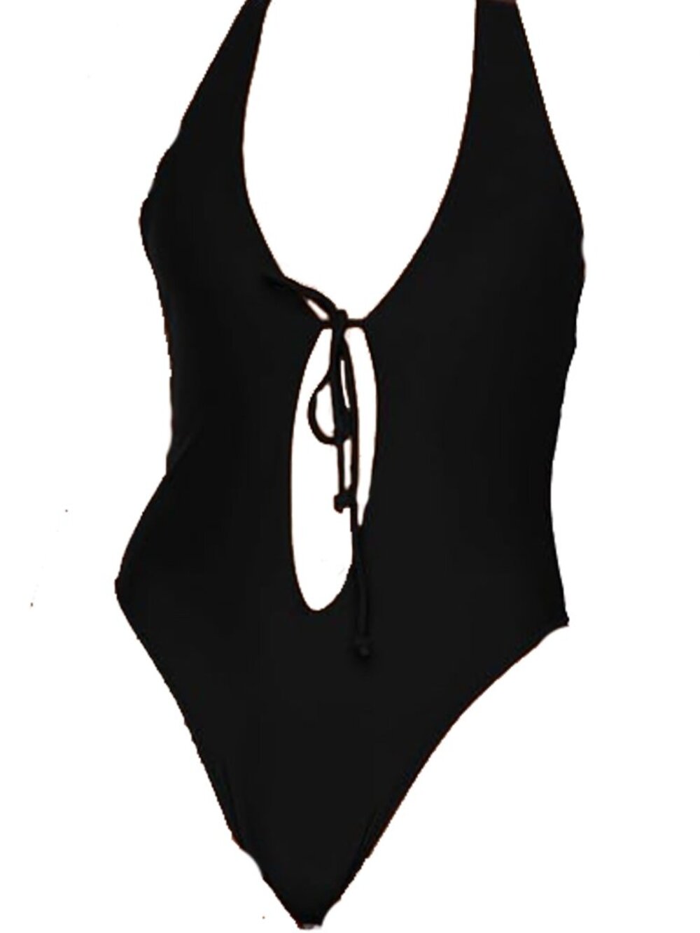 NWoT AMAZON Sexy One Piece Swimsuit Halter Deep V Neck Bathing Suit High Cut